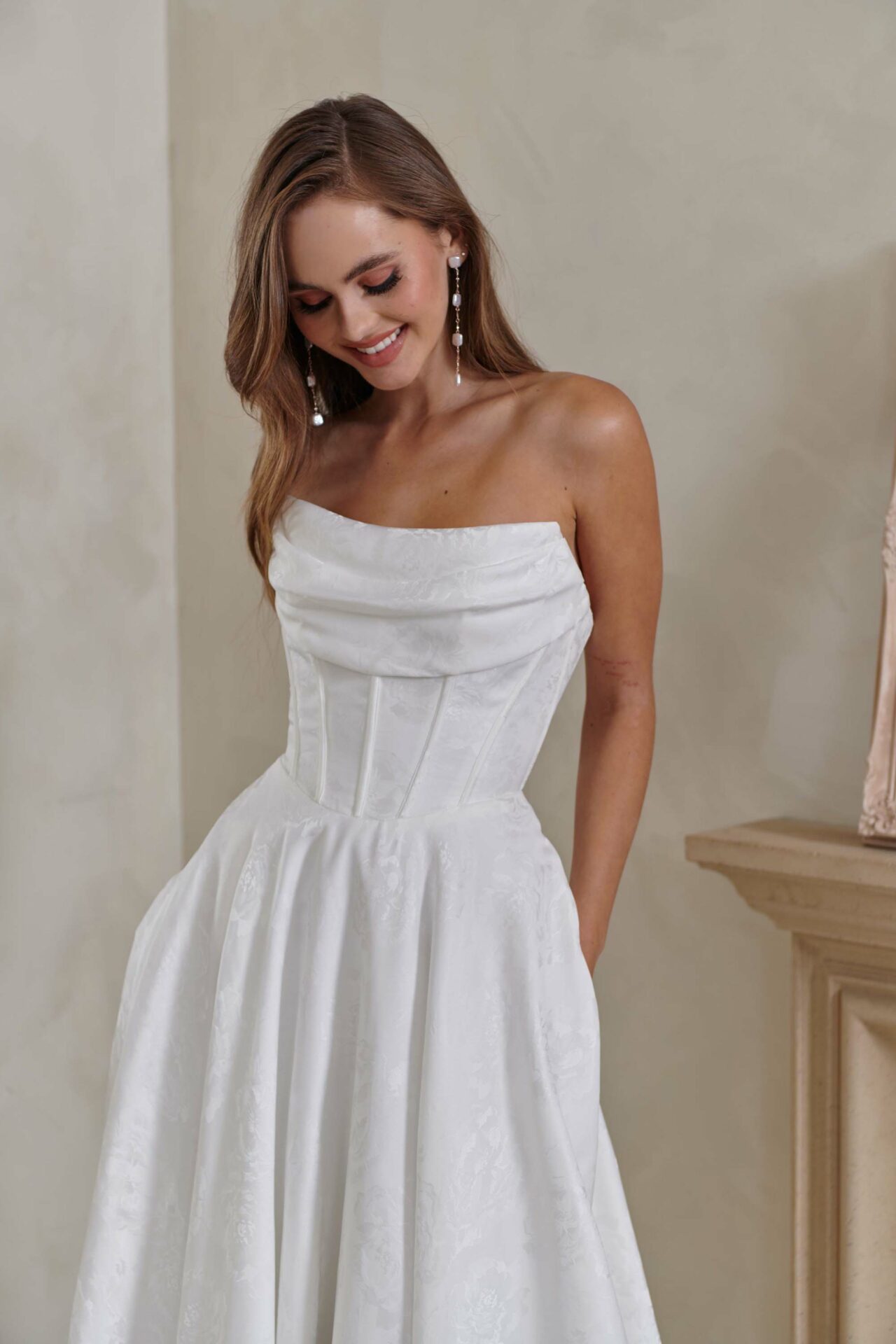 Greer wedding dress from Serene by Madi Lane, available from Bts Vyken Bridal