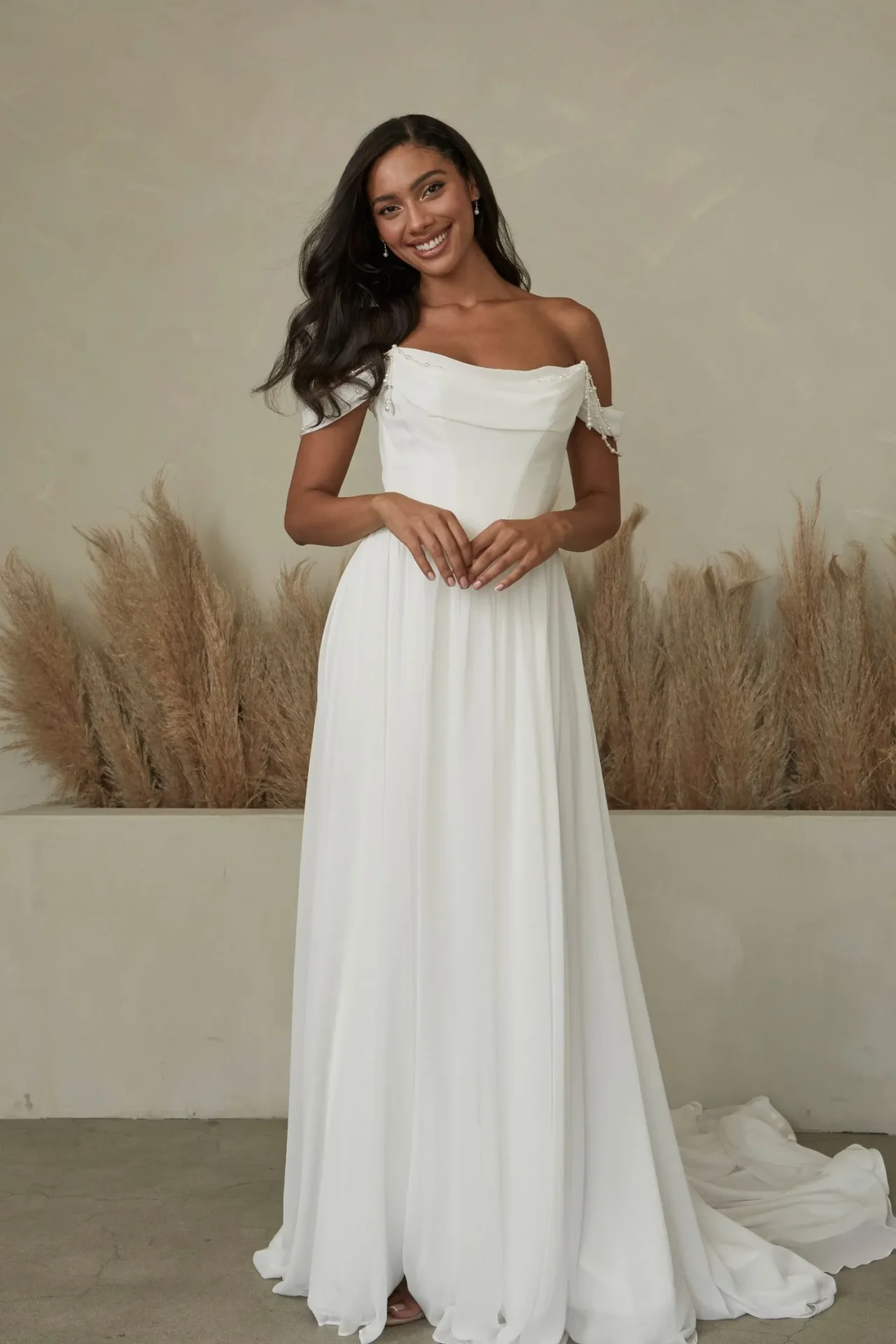 Photograph of the Bennet wedding dress, part of the Kismet Collection from Serene by Madi Lane