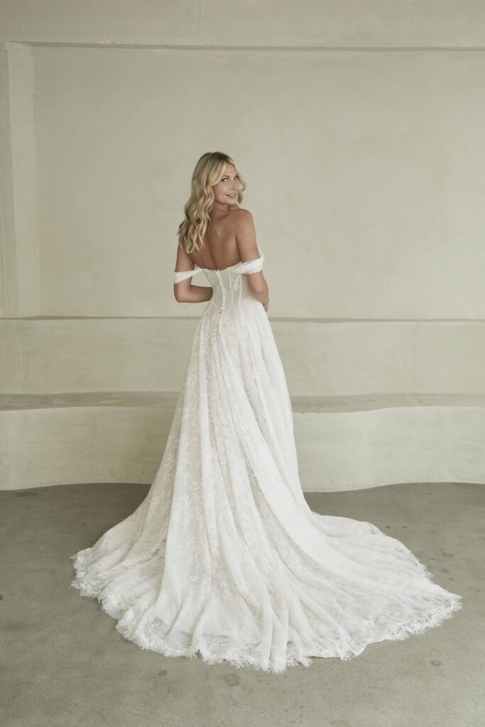 Photograph of the Meyer gown from Serene by Madi Lane, available at Bys Vyken Bridal