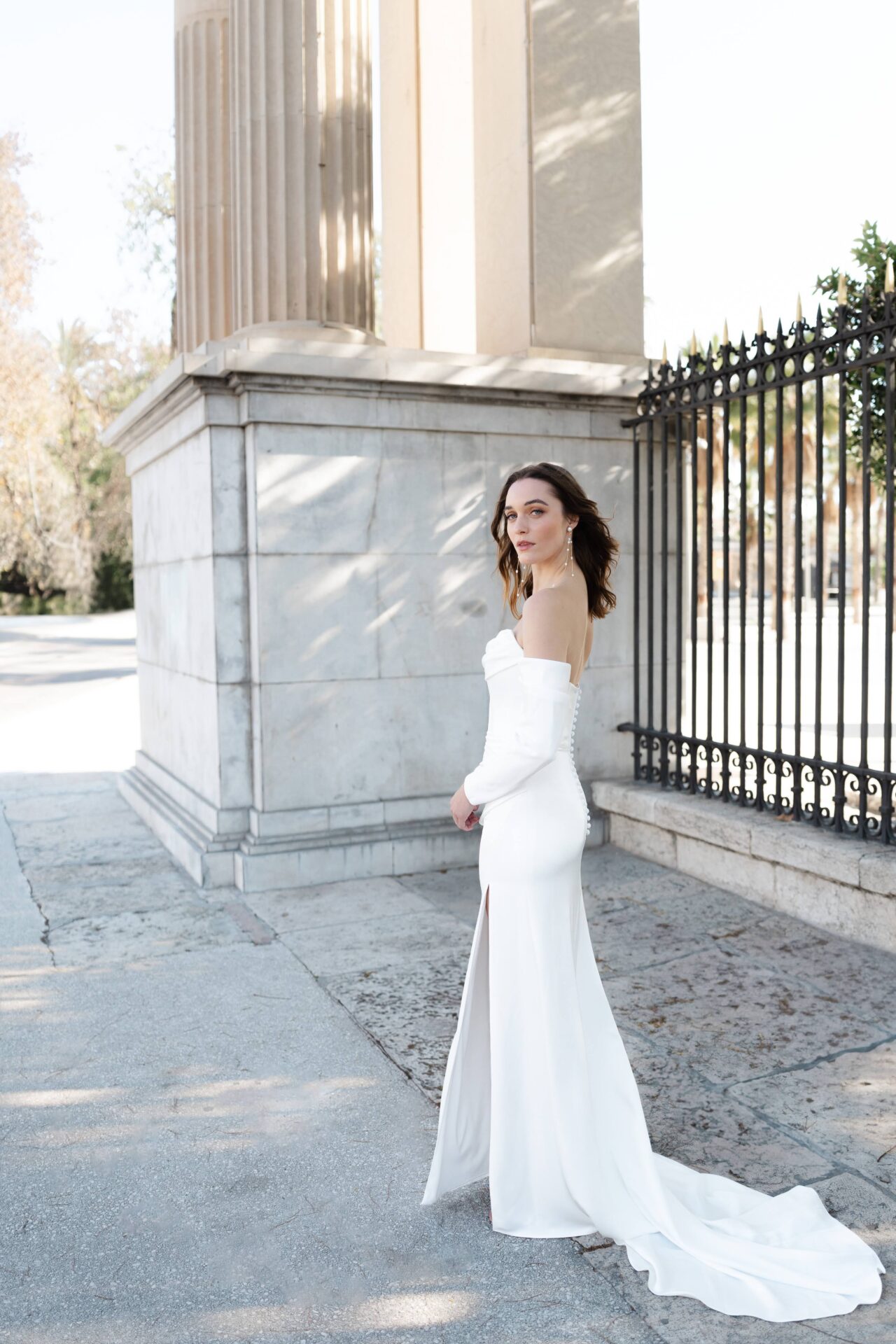 My heart will go on Marylise wedding dress strapless rouched fitted dress