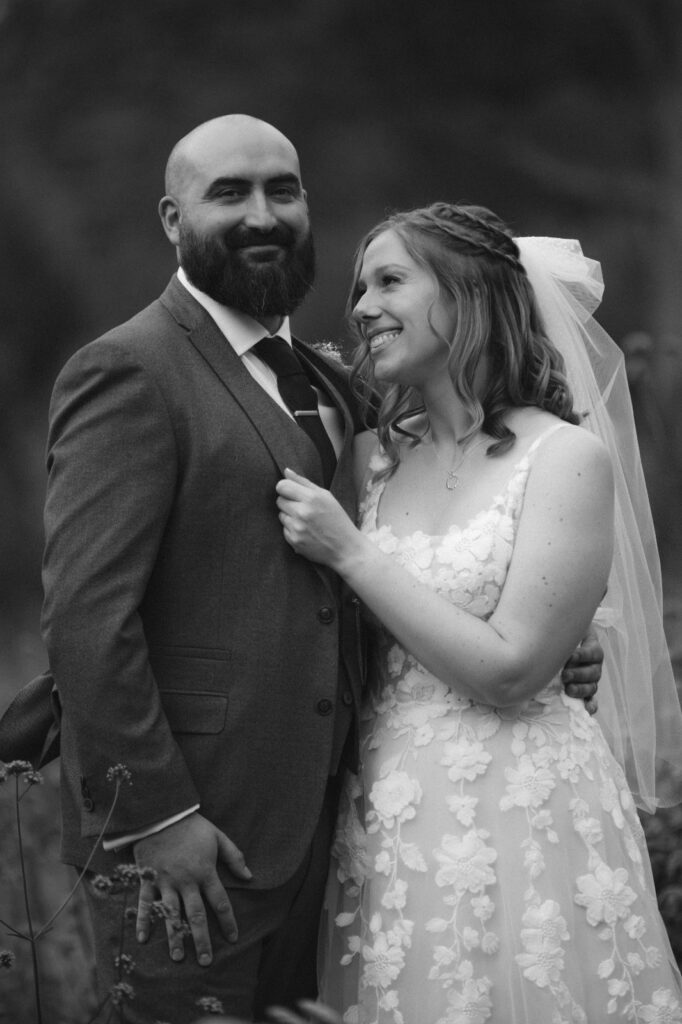Photograph of Elle in the dress she chose from Bys Vyken Bridal