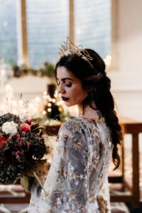 Photograph of a boho wedding hairstyle by Amy Marie Bridal Hair