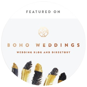 as featured on Boho Wedding blog