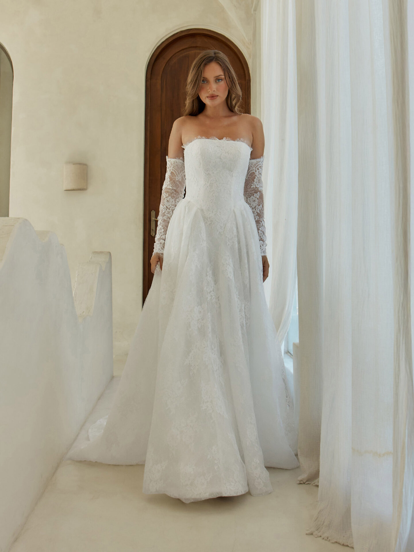 Garner modern a-line ballgown wedding dress in lace