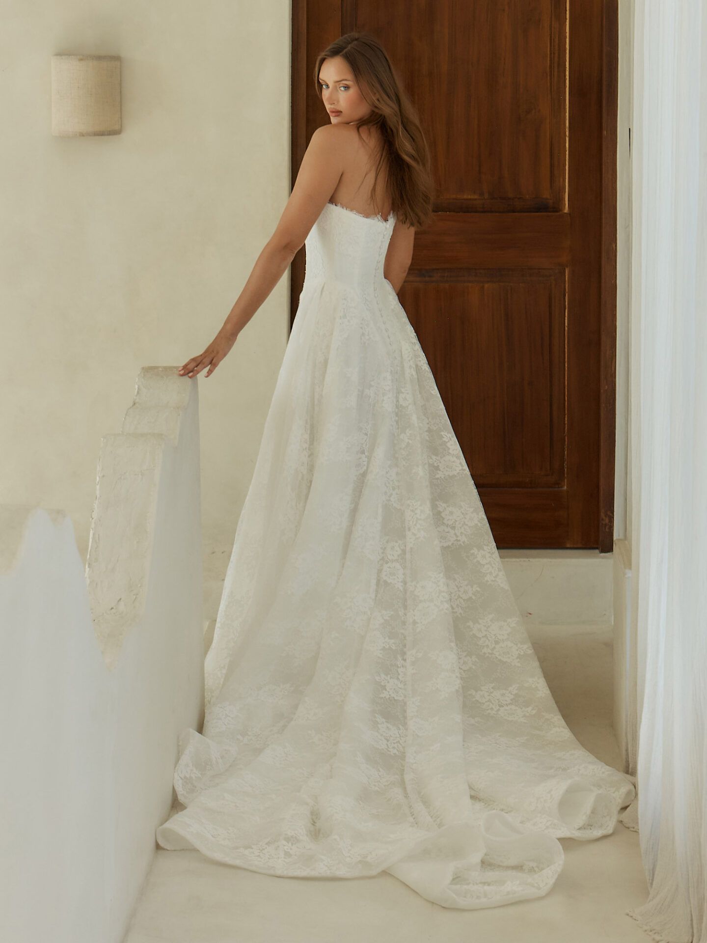 Garner modern a-line ballgown wedding dress in lace