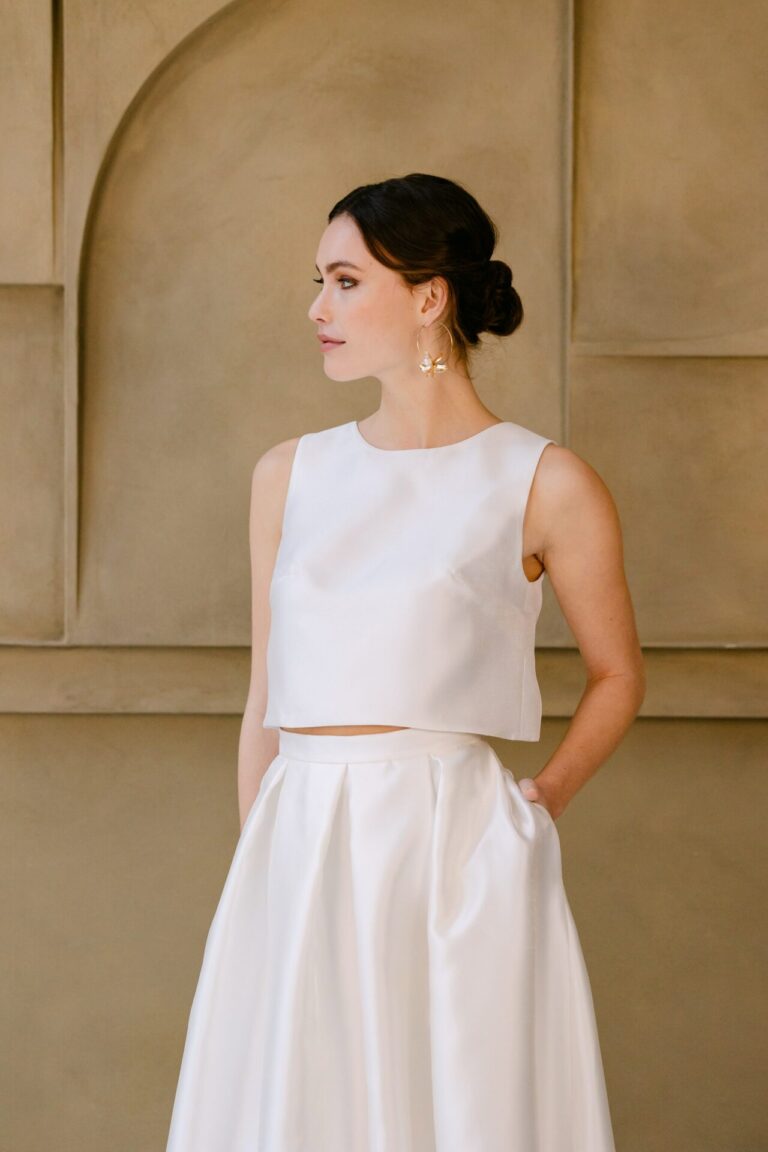 Livia top and Azucena Skirt modern bridal two piece set